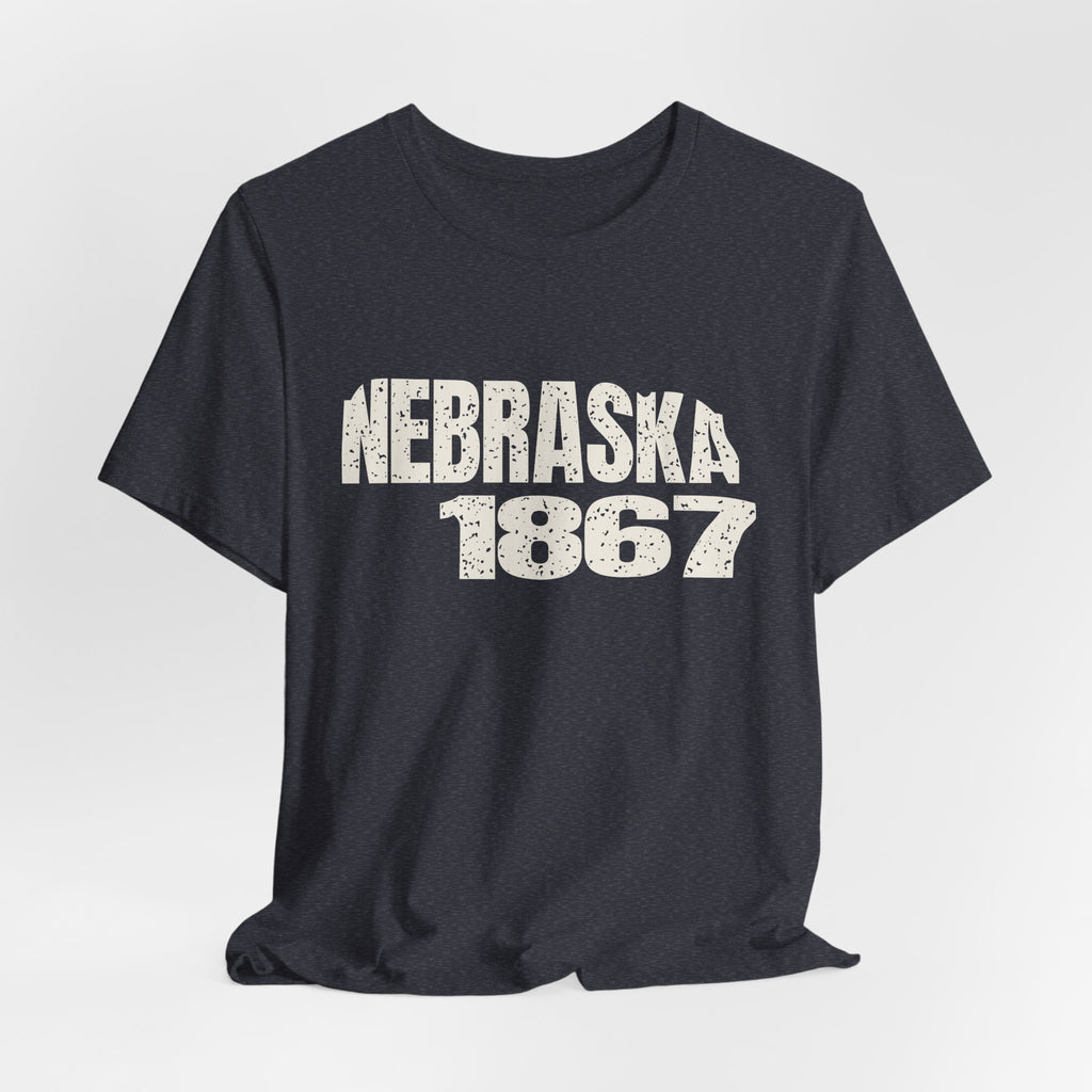 Nebraska Vintage Letters Map T-Shirt