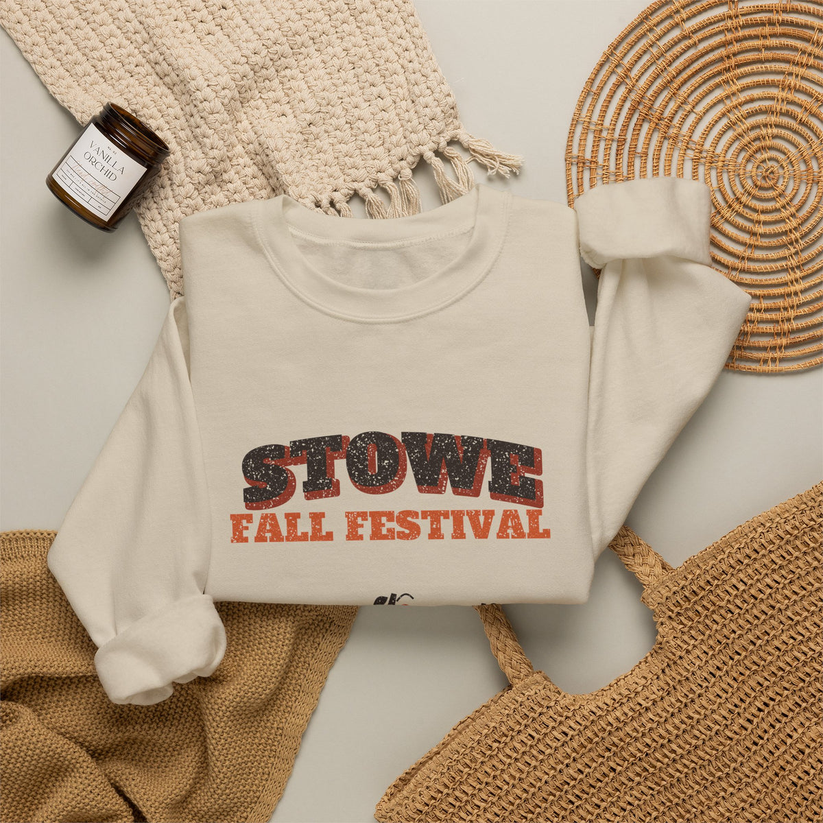 Stowe Vermont Fall Festival Hay Wagon Crewneck Sweatshirt