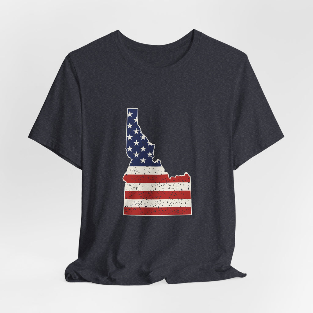 Idaho American Flag Map T-Shirt