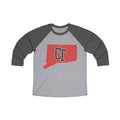 Connecticut Varsity Monogram Map Raglan 3/4 Sleeve Tee