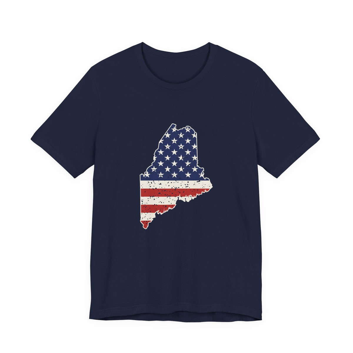 Maine American Flag Map T-Shirt