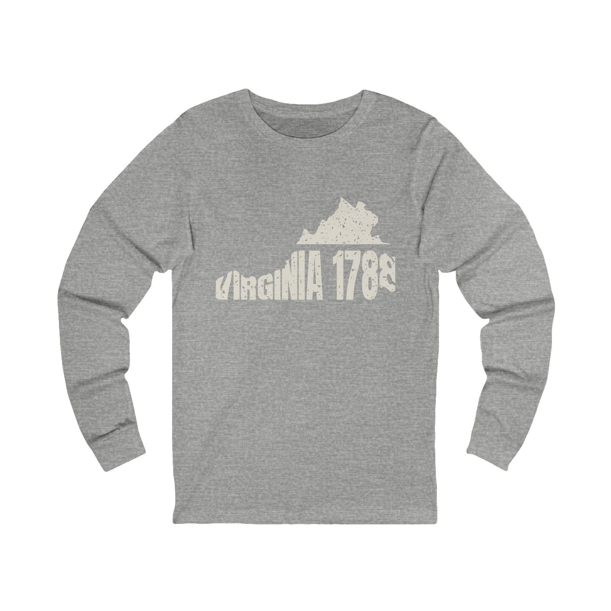 Virginia Vintage Letters Map Long Sleeve Tee