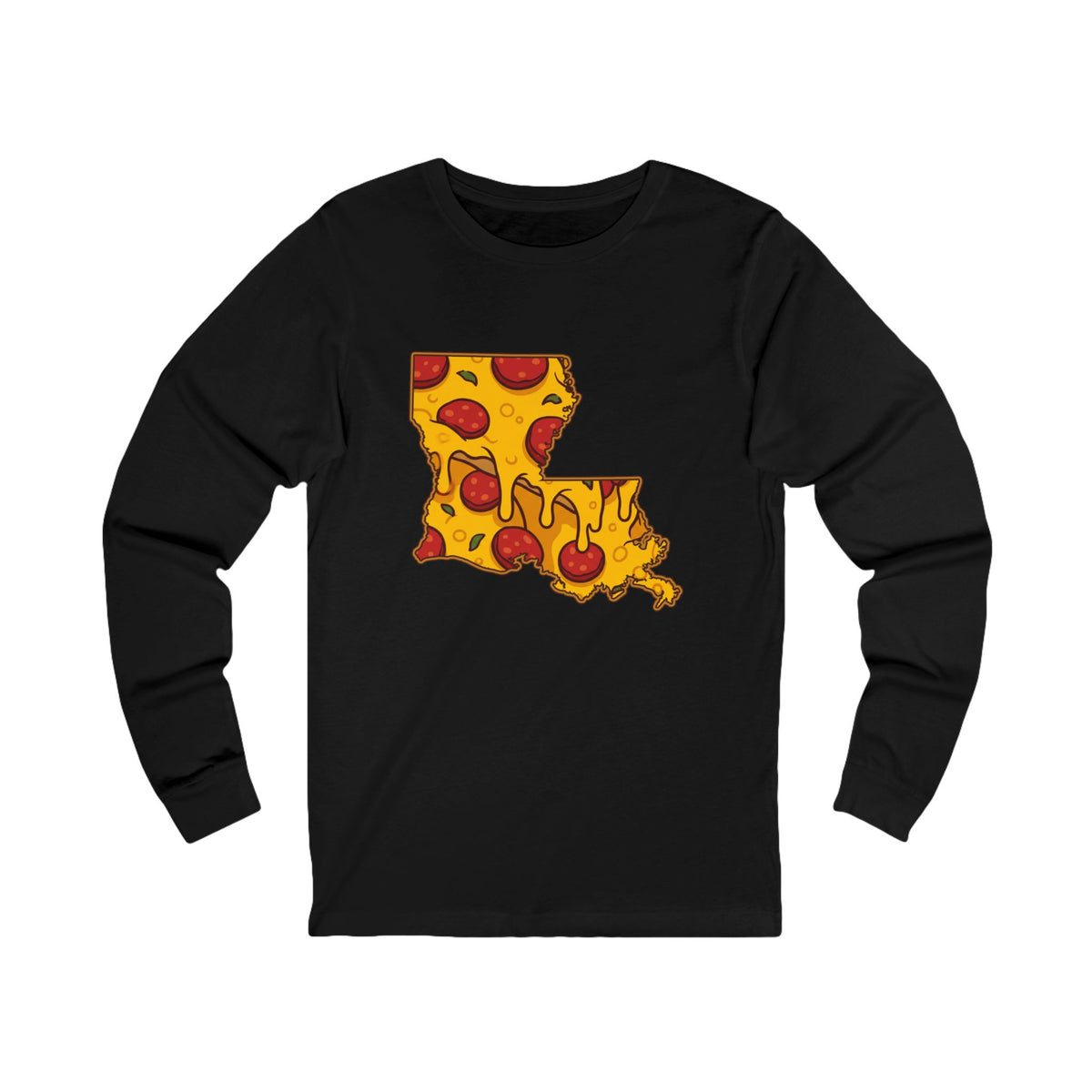 Louisiana Pizza Map Long Sleeve Tee