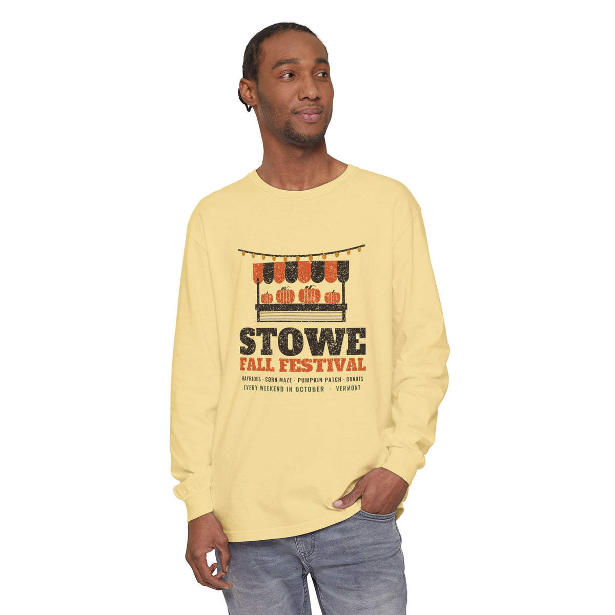 Stowe Vermont Fall Festival Farm Stand Long Sleeve Tee