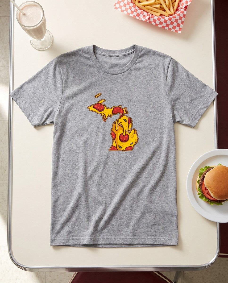 Michigan Pizza Map T-Shirt (photo)