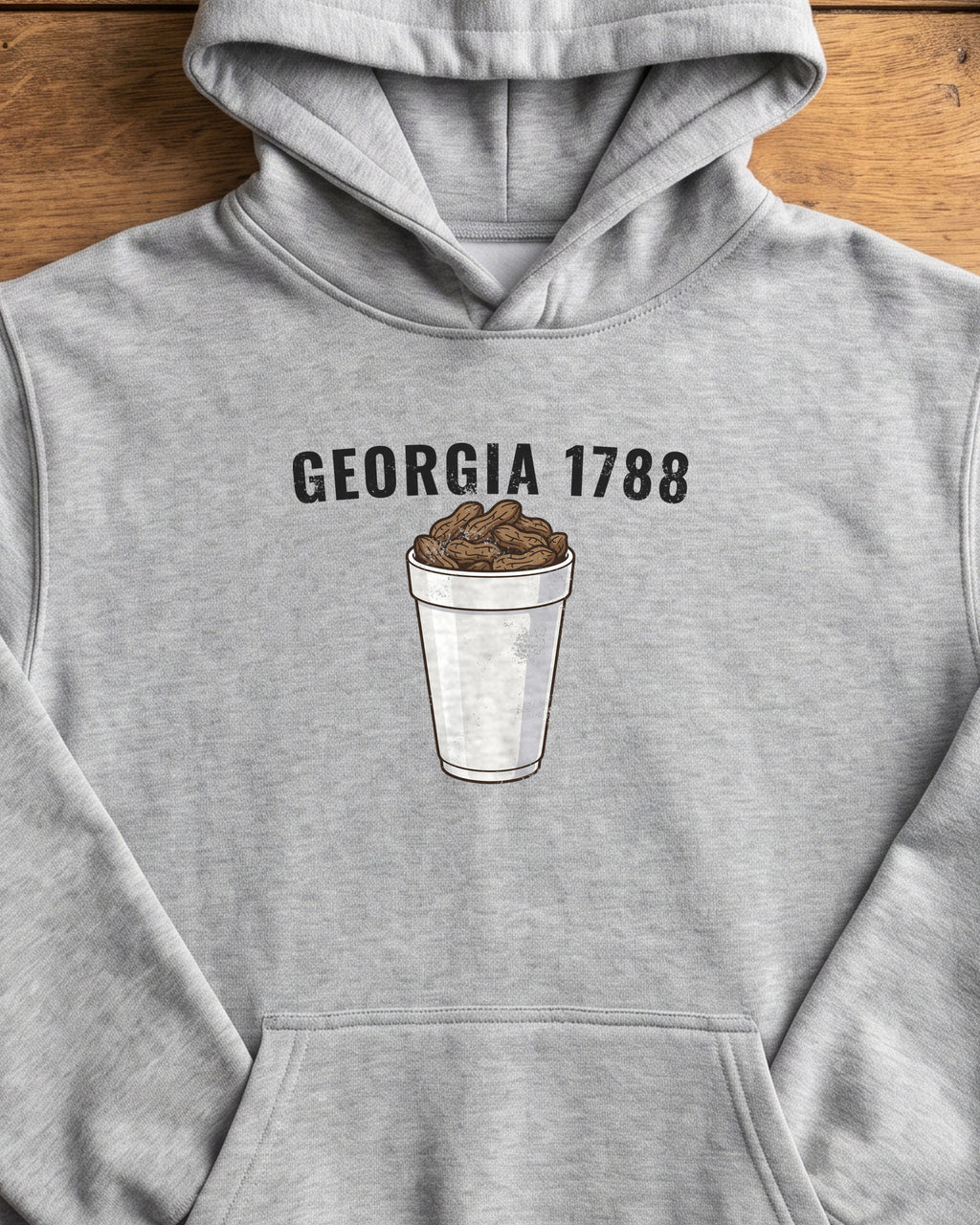 Georgia Boiled Peanuts Retro Food Illustration Hoodie (close-up)