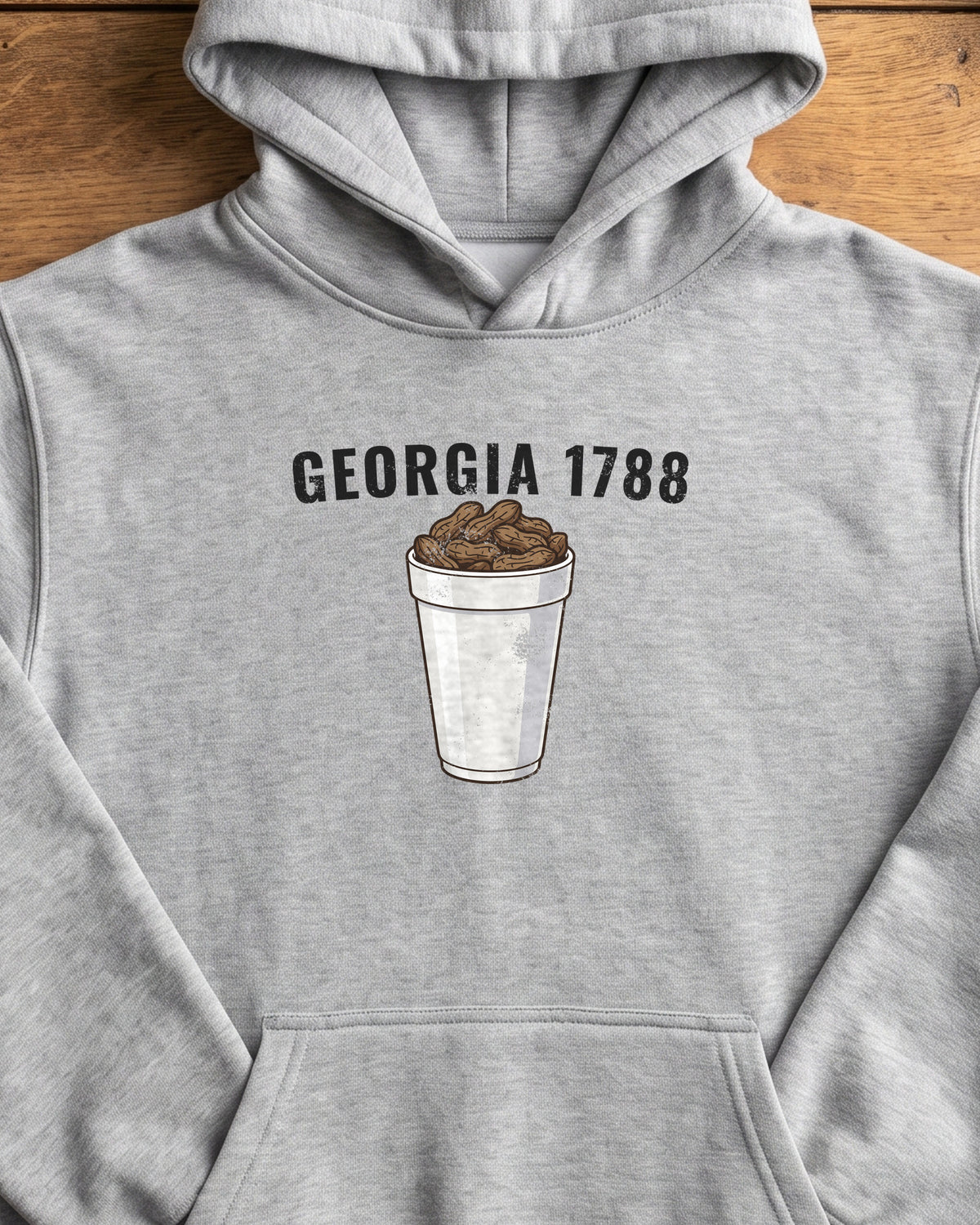 Georgia Boiled Peanuts Retro Food Illustration Hoodie (close-up)