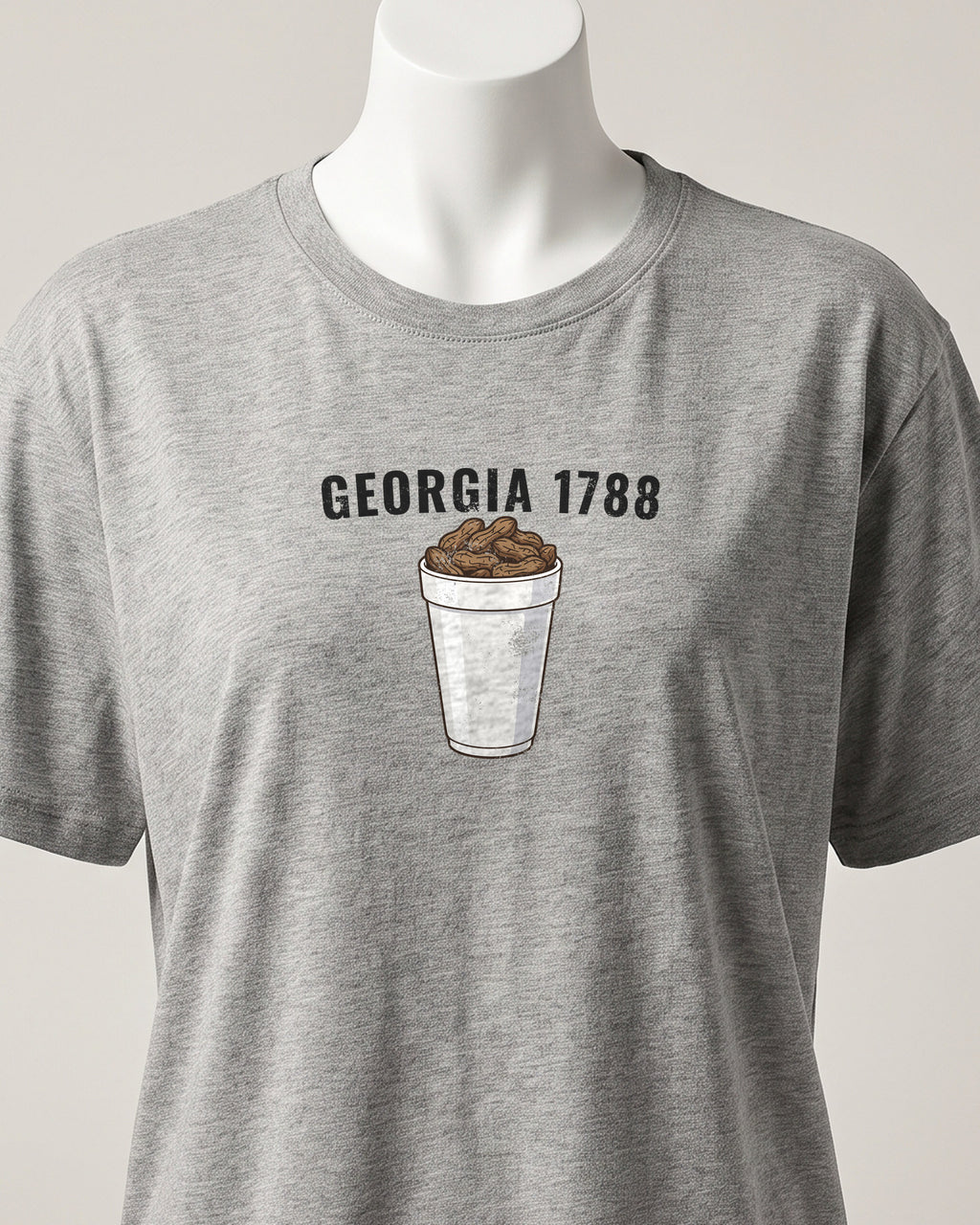 Georgia Boiled Peanuts Retro Food Illustration T-Shirt (close-up)