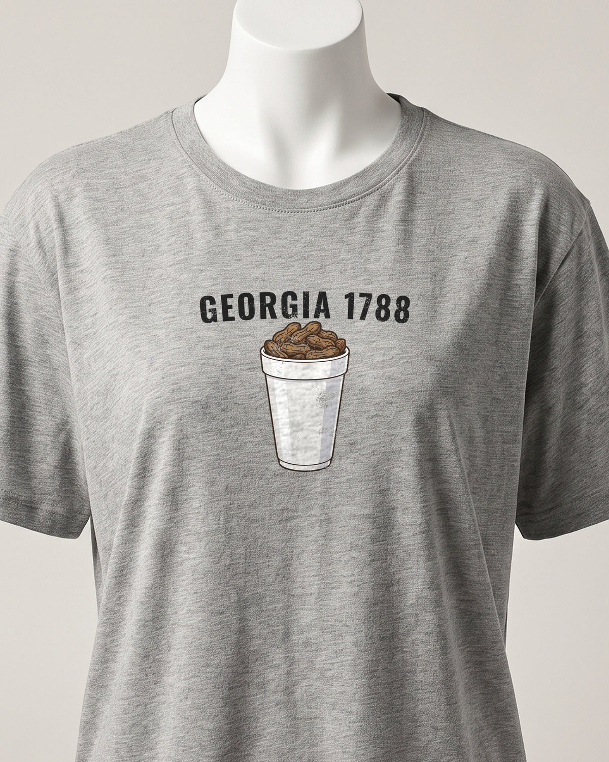 Georgia Boiled Peanuts Retro Food Illustration T-Shirt (close-up)