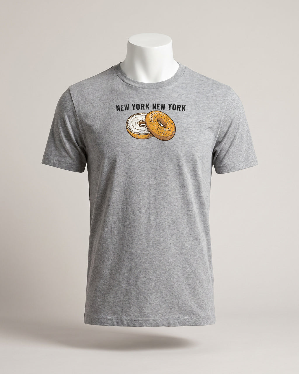 New York Everything Bagel Retro Food Illustration T-Shirt (photo)