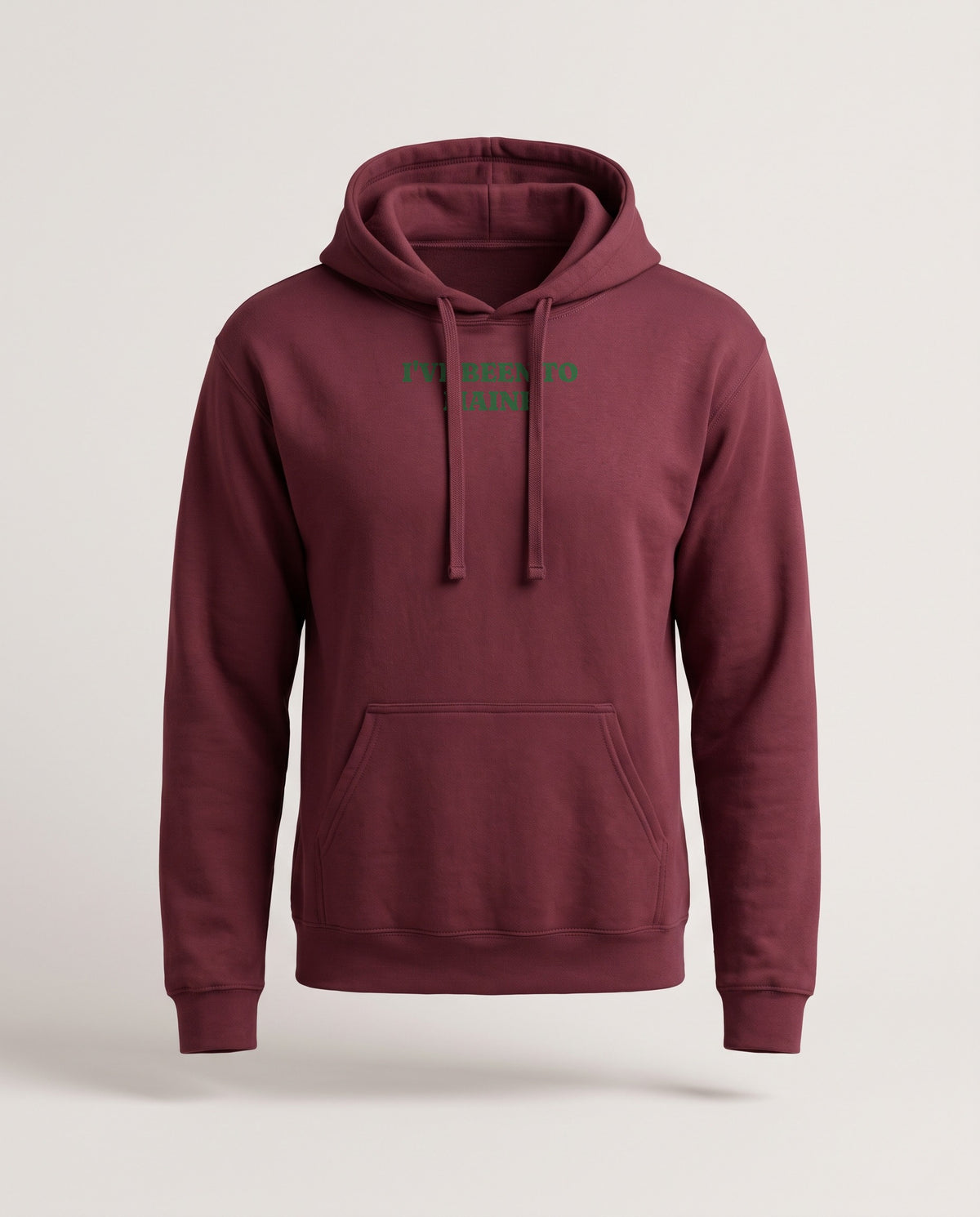 I've Been to Maine Vintage Travel Souvenir Hoodie — Maroon (mockup)