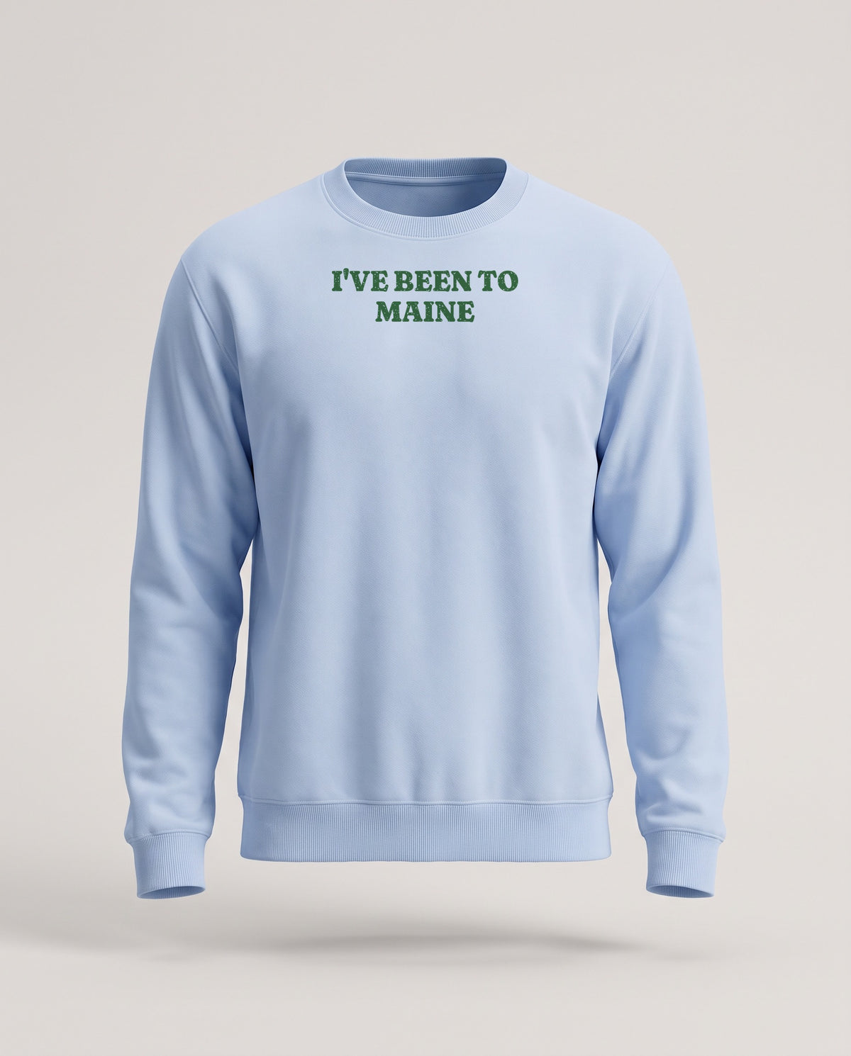 I've Been to Maine Vintage Travel Souvenir Crewneck Sweatshirt — Light Blue (mockup)