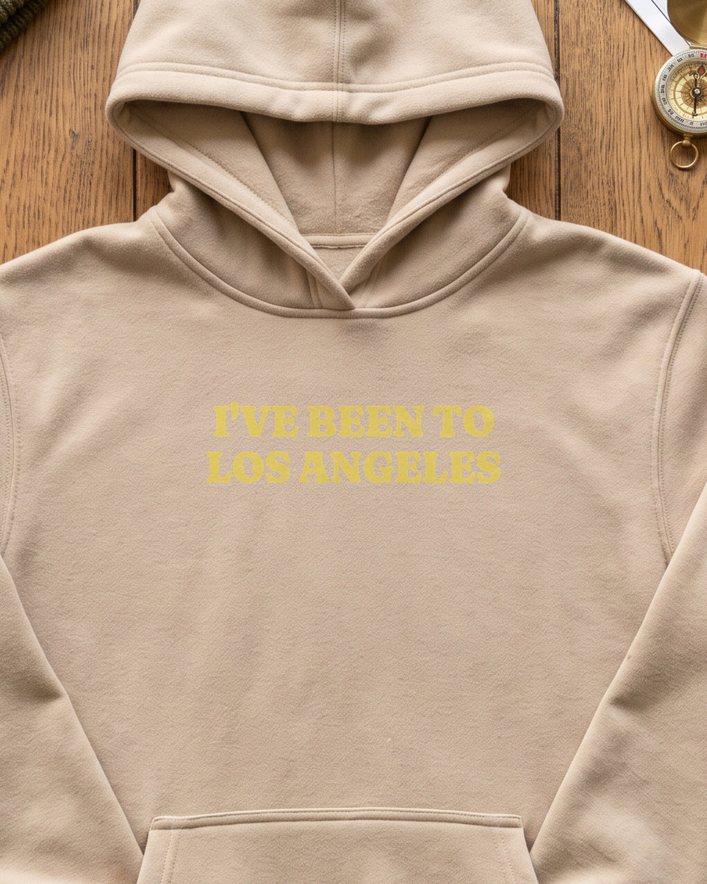 I've Been to Los Angeles Vintage Travel Souvenir Hoodie (close-up)