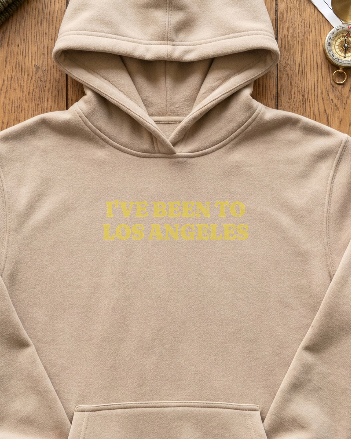 I've Been to Los Angeles Vintage Travel Souvenir Hoodie (close-up)