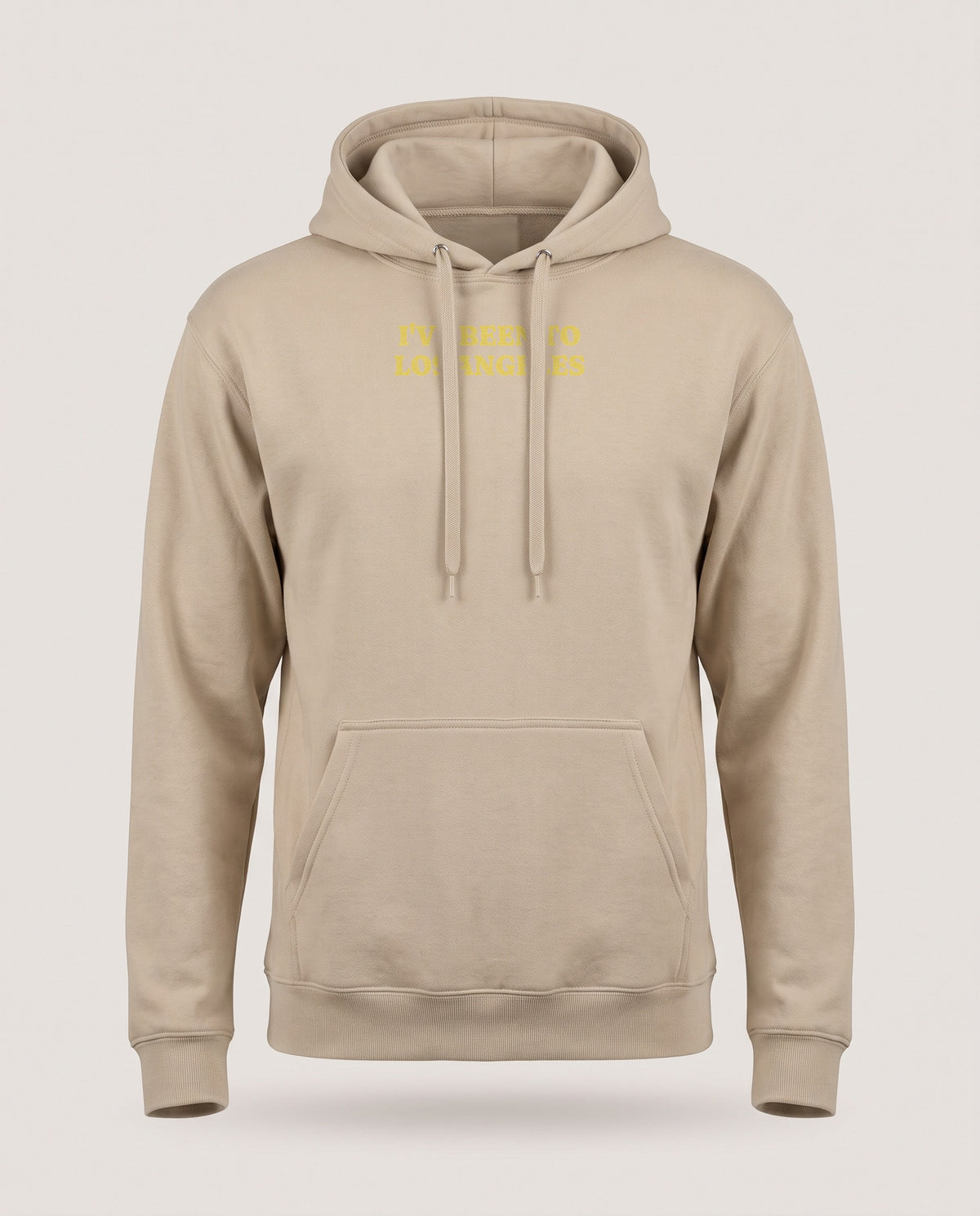 I've Been to Los Angeles Vintage Travel Souvenir Hoodie — Sand (mockup)
