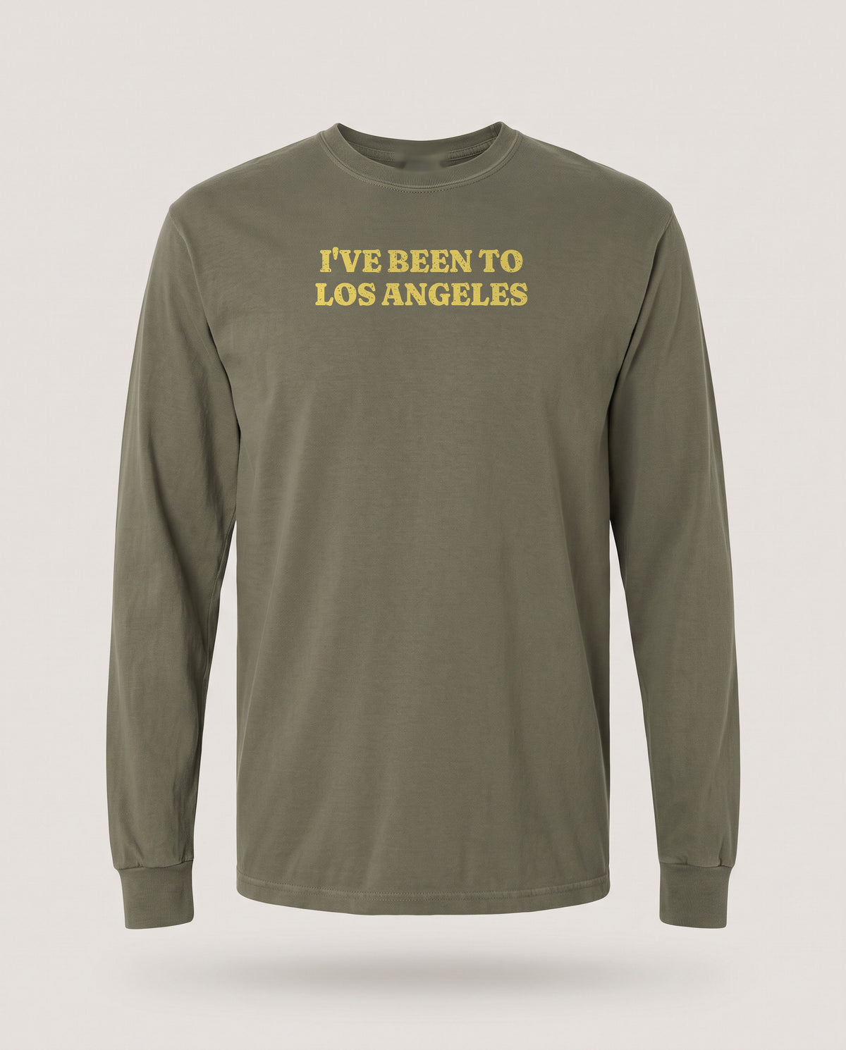 I've Been to Los Angeles Vintage Travel Souvenir Long Sleeve Tee — Hemp (mockup)