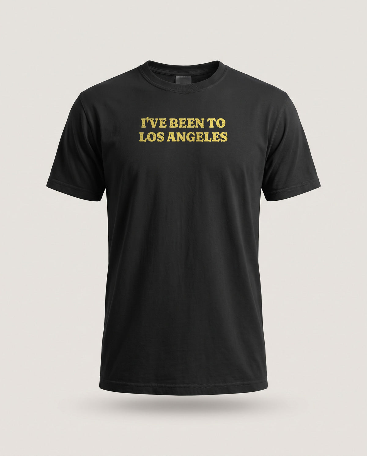 I've Been to Los Angeles Vintage Travel Souvenir T-Shirt — Black (mockup)