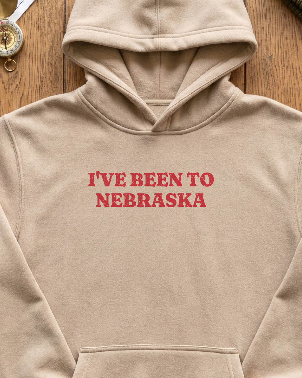 I've Been to Nebraska Vintage Travel Souvenir Hoodie (close-up)