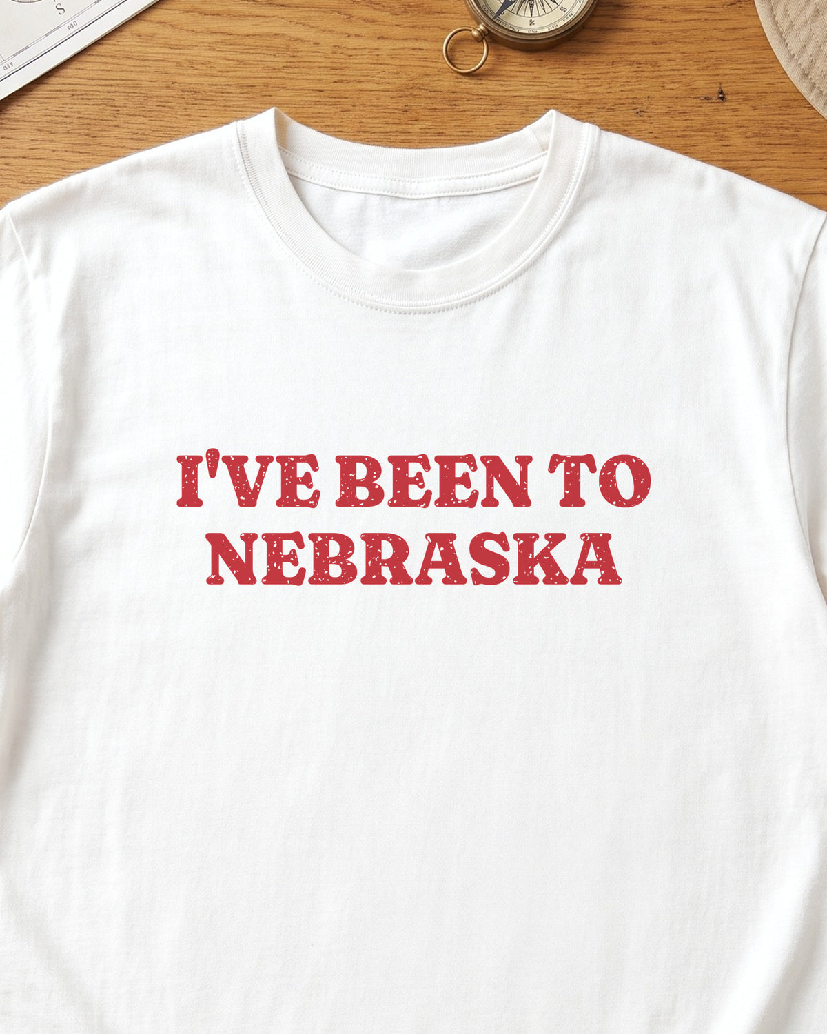 I've Been to Nebraska Vintage Travel Souvenir T-Shirt (close-up)