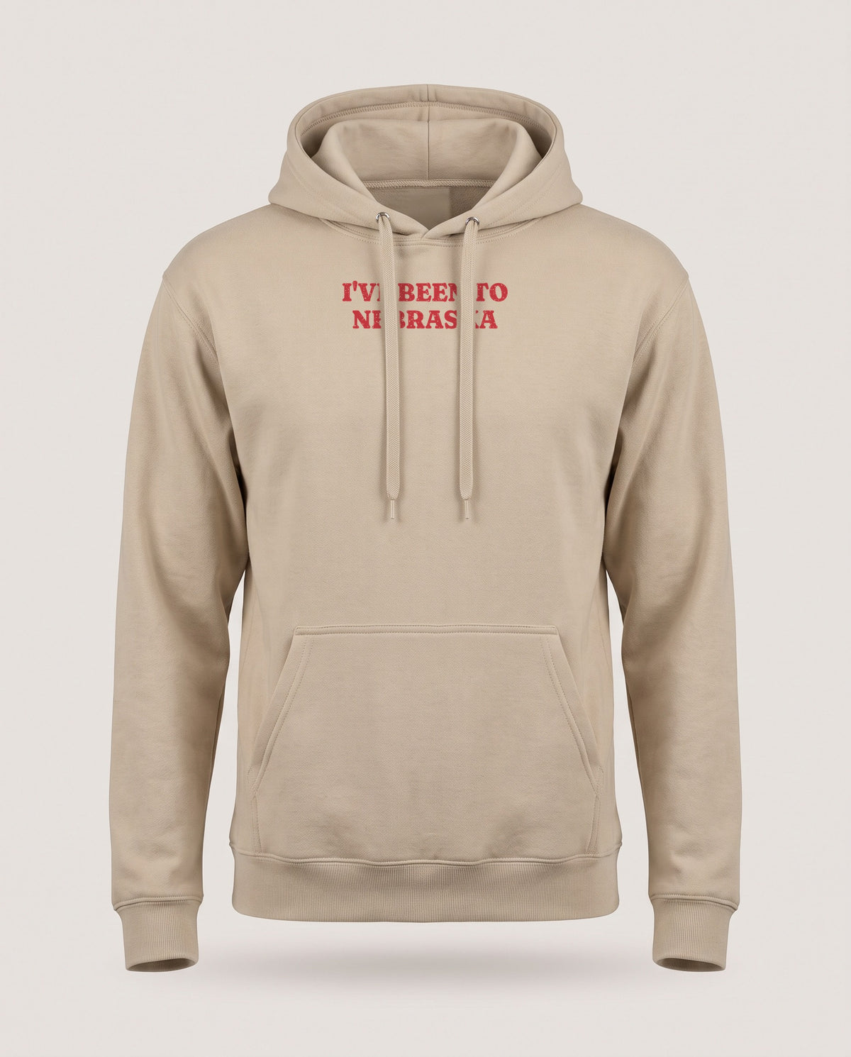 I've Been to Nebraska Vintage Travel Souvenir Hoodie — Sand (mockup)