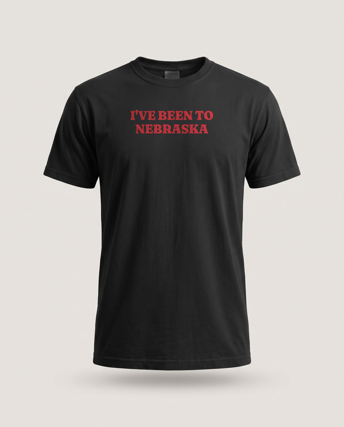 I've Been to Nebraska Vintage Travel Souvenir T-Shirt — Black (mockup)