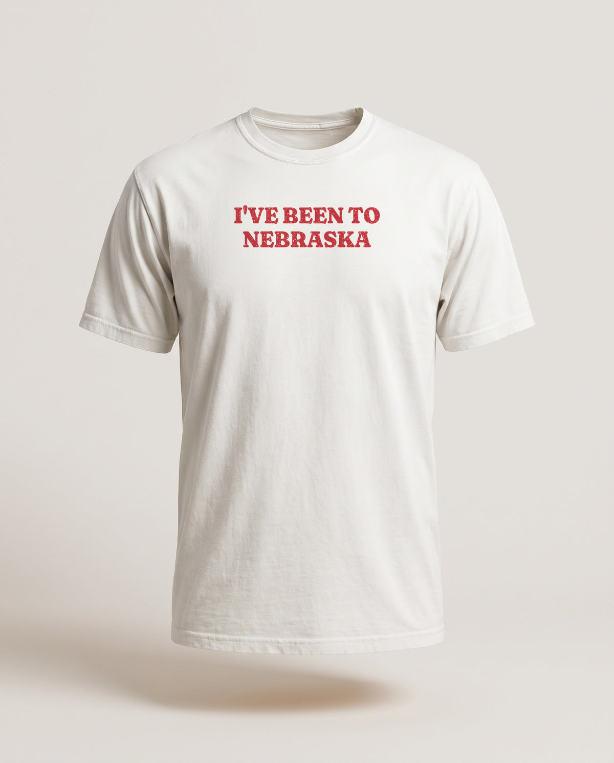 I've Been to Nebraska Vintage Travel Souvenir T-Shirt — White (mockup)