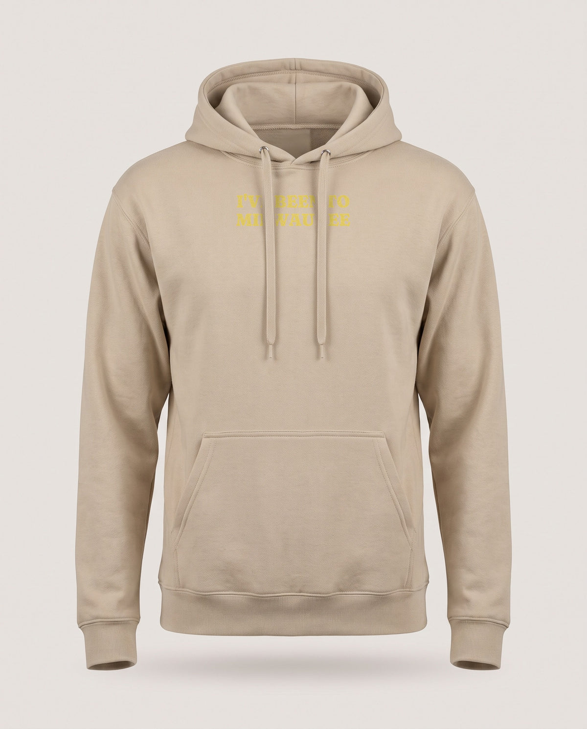 I've Been to Milwaukee Vintage Travel Souvenir Hoodie — Sand (mockup)