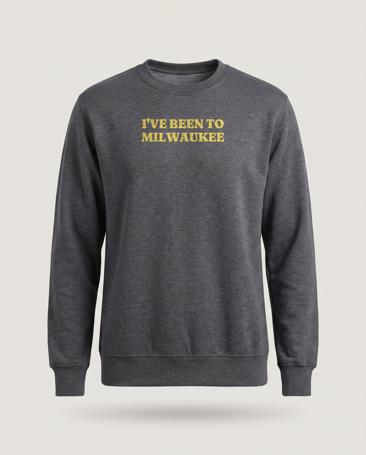 I've Been to Milwaukee Vintage Travel Souvenir Crewneck Sweatshirt — Dark Heather (mockup)