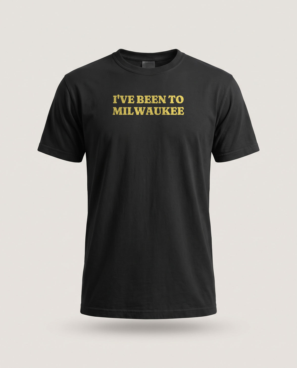I've Been to Milwaukee Vintage Travel Souvenir T-Shirt — Black (mockup)