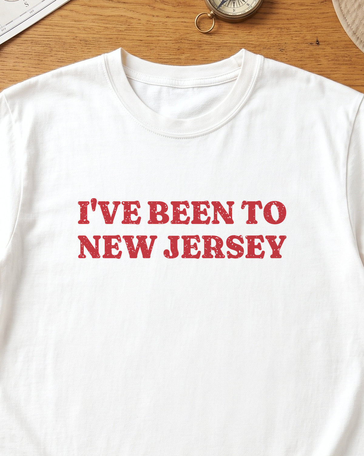 I've Been to New Jersey Vintage Travel Souvenir T-Shirt (close-up)