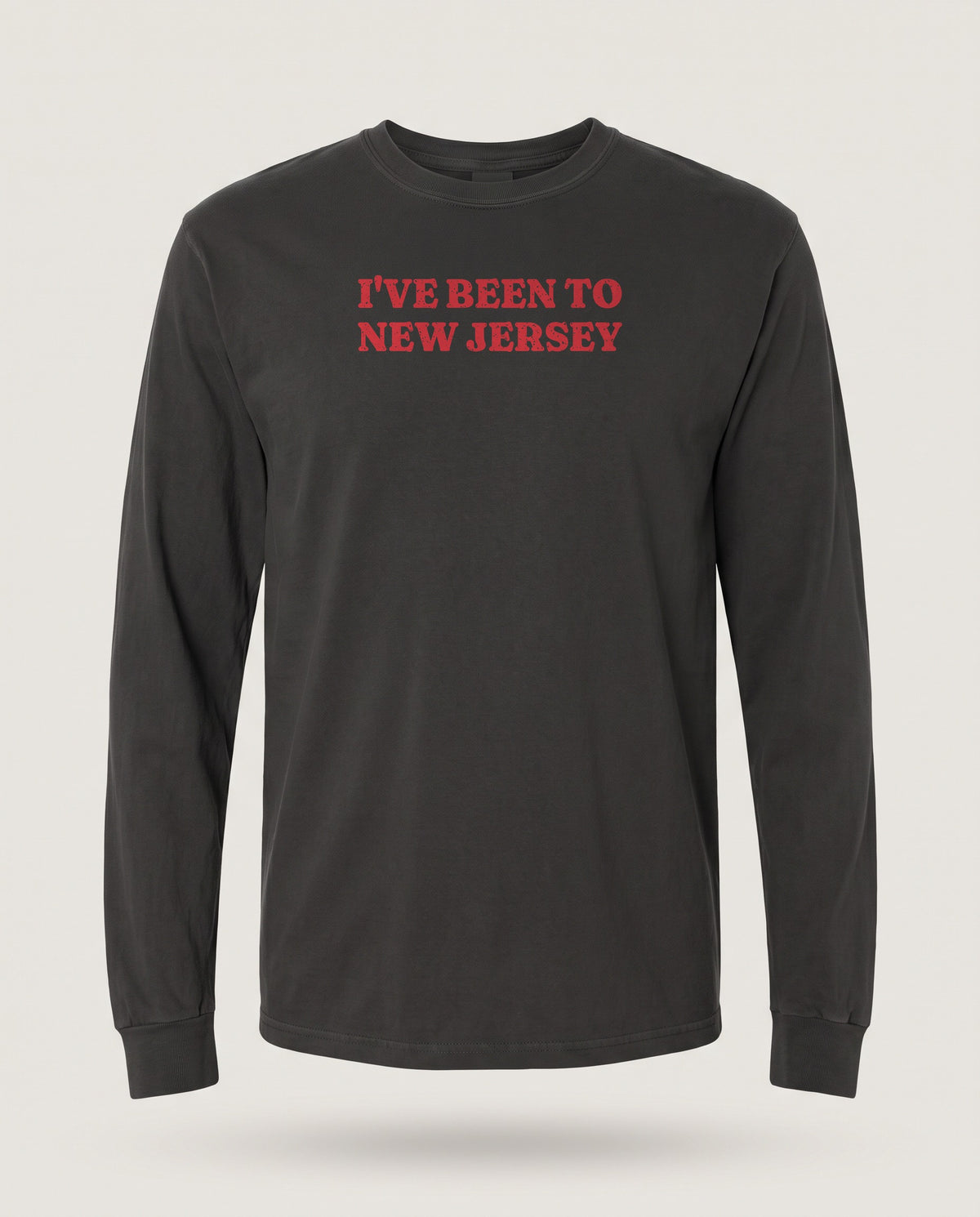 I've Been to New Jersey Vintage Travel Souvenir Long Sleeve Tee — Black (mockup)