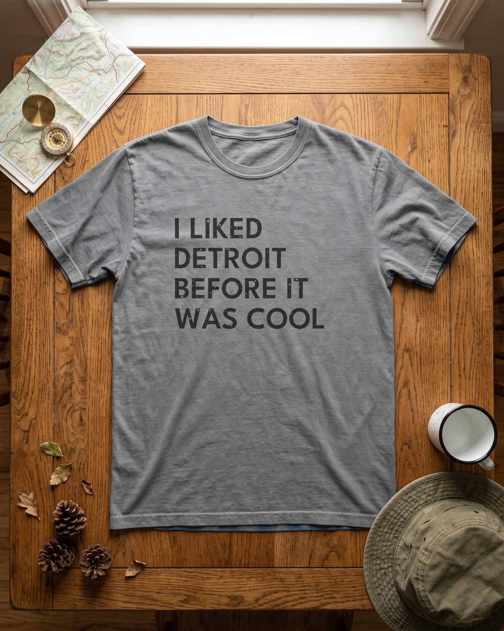 I Liked Detroit Before It Was Cool Retro Hometown T-Shirt (photo)