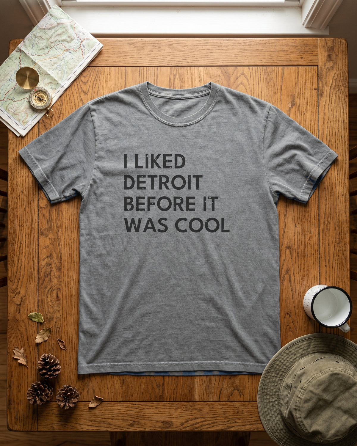 I Liked Detroit Before It Was Cool Retro Hometown T-Shirt (photo)