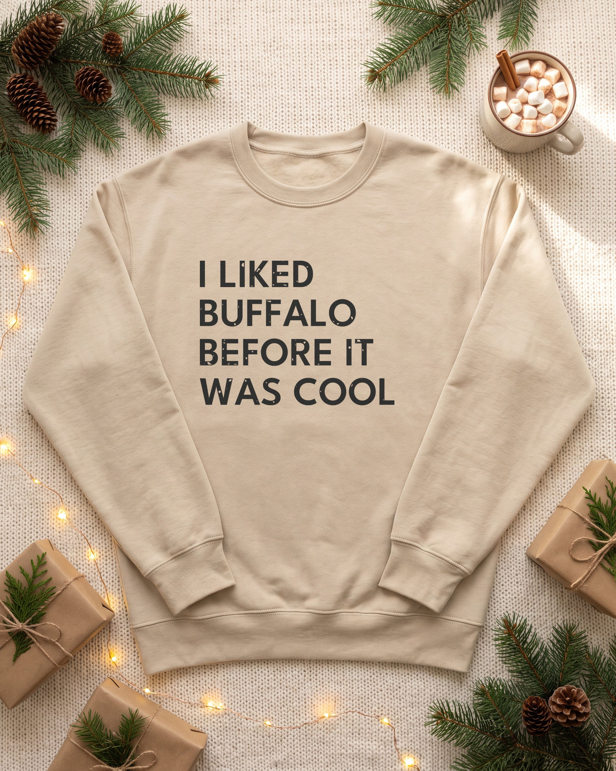 I Liked Buffalo Before It Was Cool Retro Hometown Crewneck Sweatshirt (photo)