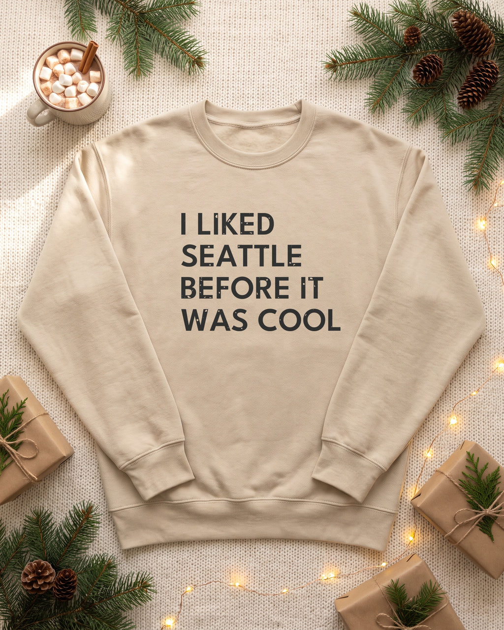 I Liked Seattle Before It Was Cool Retro Hometown Crewneck Sweatshirt (photo)
