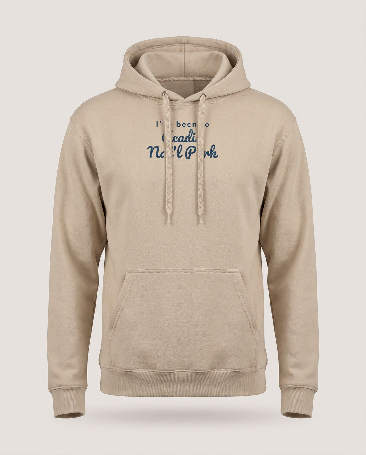 I've Been to Acadia Nat'l Park Vintage Travel Hoodie — Sand (mockup)