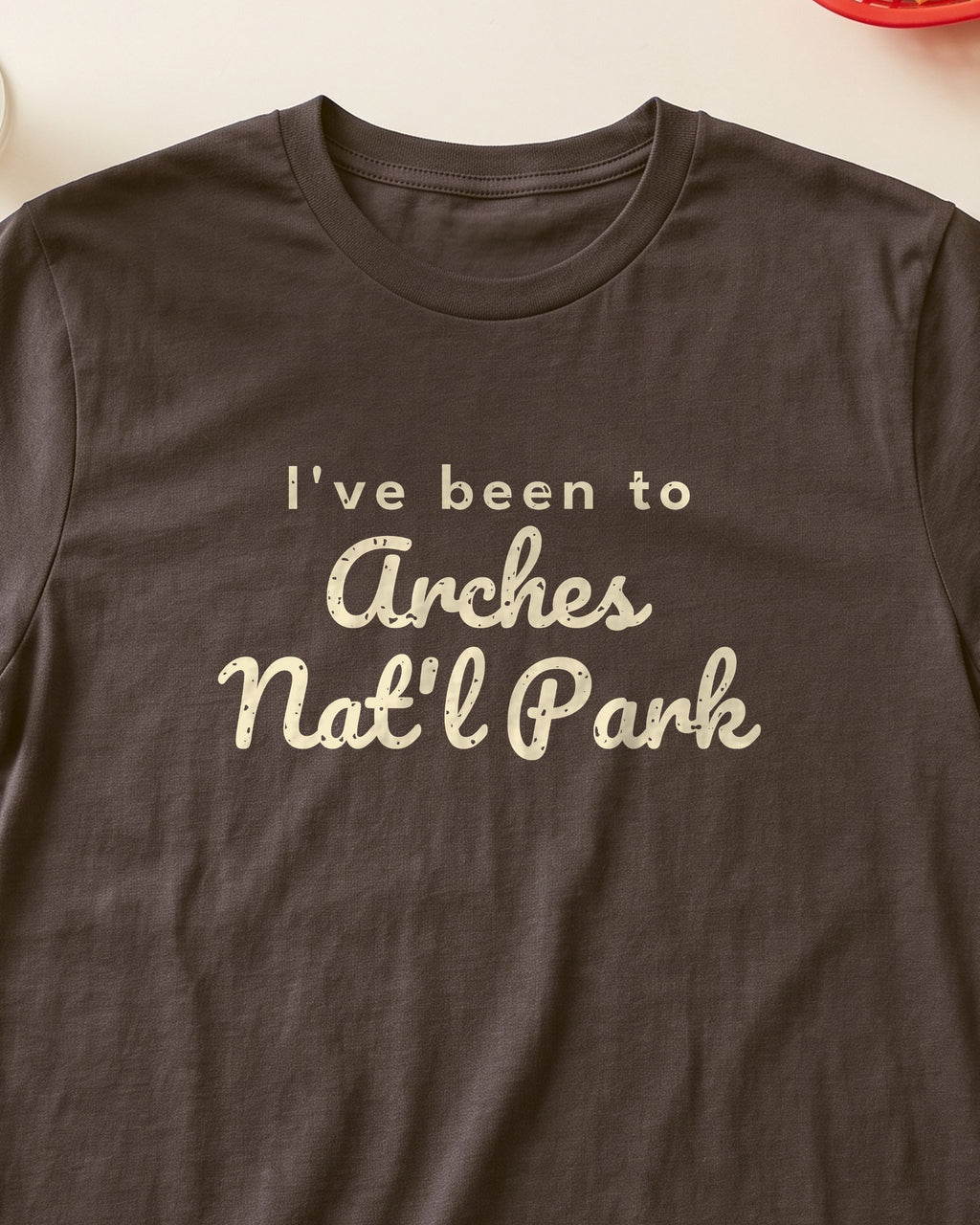 I've Been to Arches Nat'l Park Vintage Travel T-Shirt (close-up)
