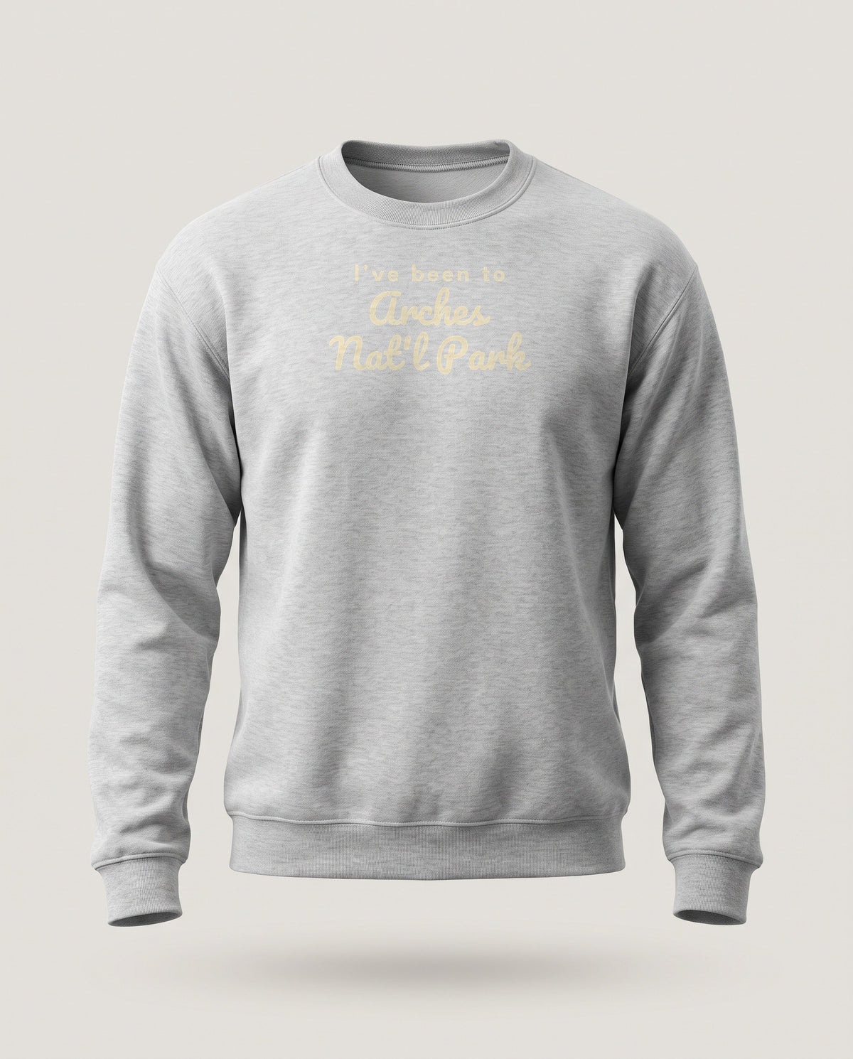I've Been to Arches Nat'l Park Vintage Travel Crewneck Sweatshirt — Sport Grey (mockup)