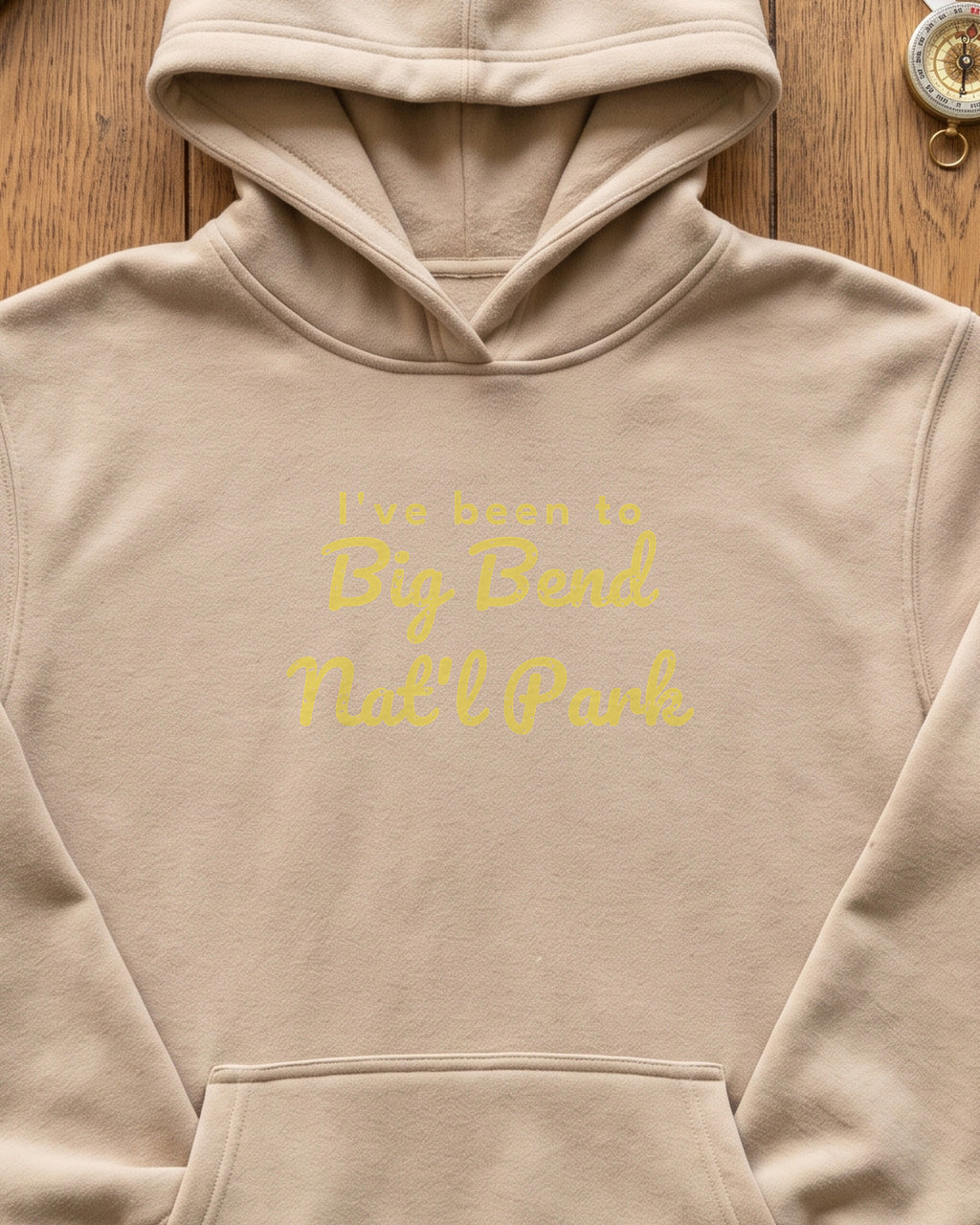 I've Been to Big Bend Nat'l Park Vintage Travel Hoodie (close-up)