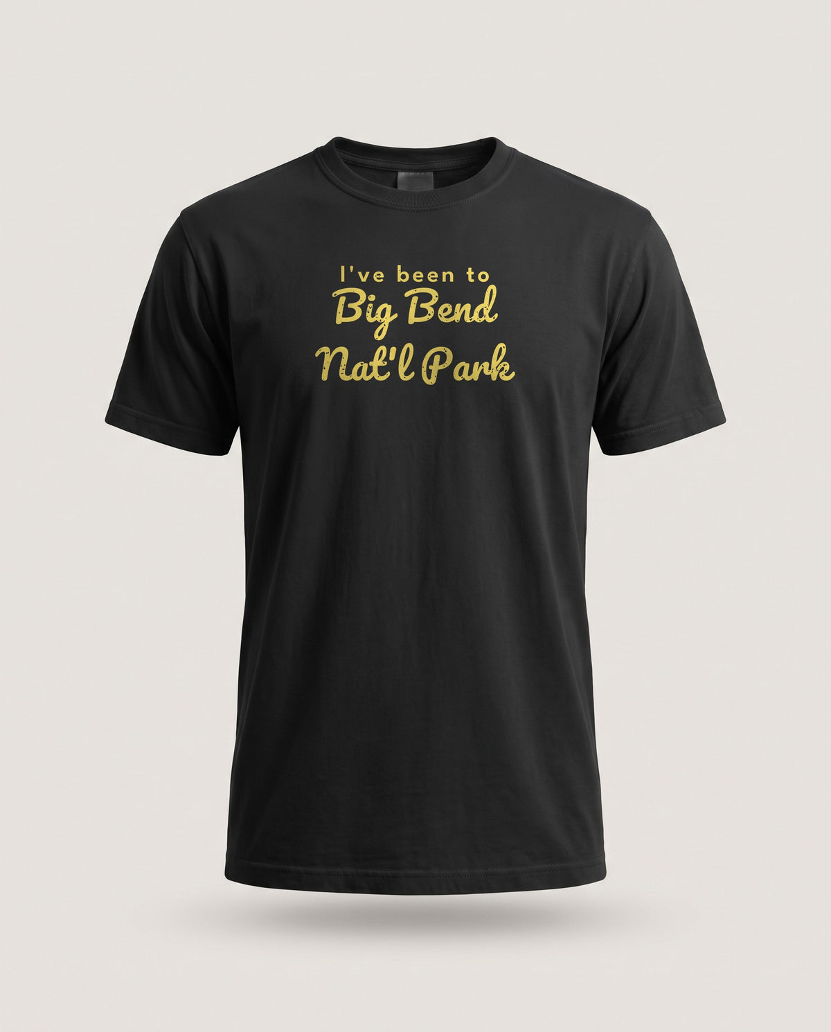 I've Been to Big Bend Nat'l Park Vintage Travel T-Shirt — Black (mockup)