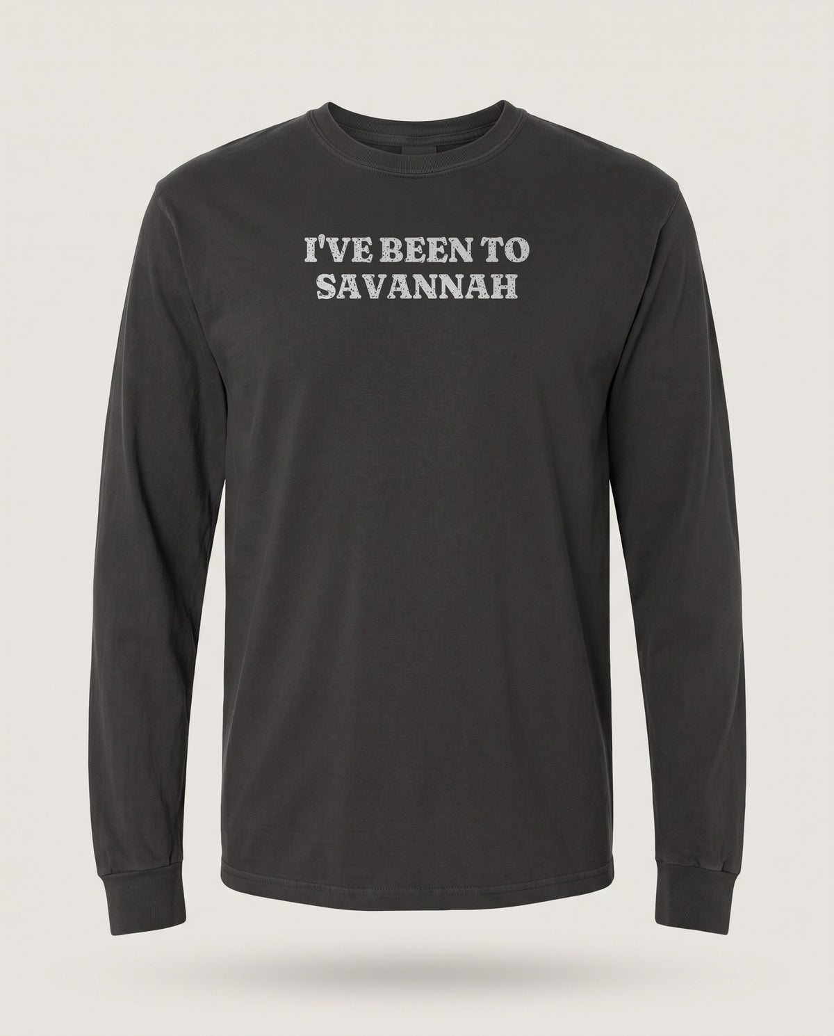 I've Been to Savannah Vintage Travel Souvenir Long Sleeve Tee — Black (mockup)