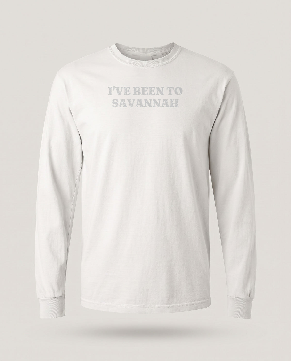 I've Been to Savannah Vintage Travel Souvenir Long Sleeve Tee — White (mockup)
