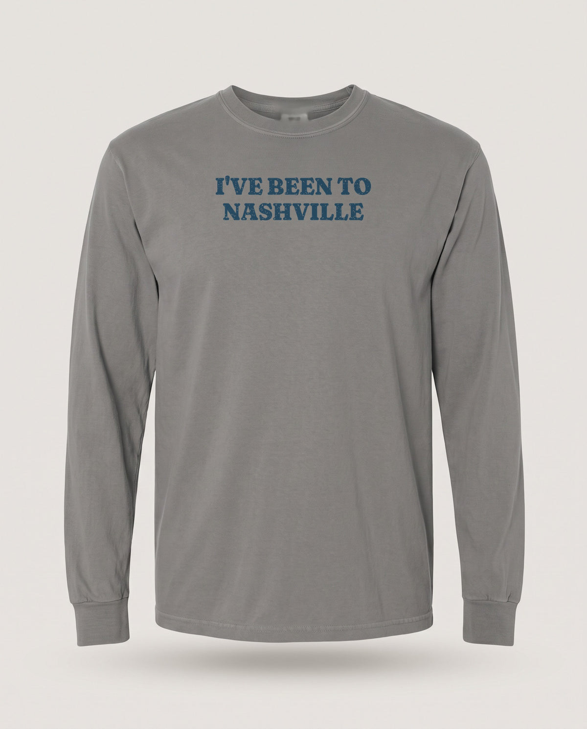 I've Been to Nashville Vintage Travel Souvenir Long Sleeve Tee — Grey (mockup)