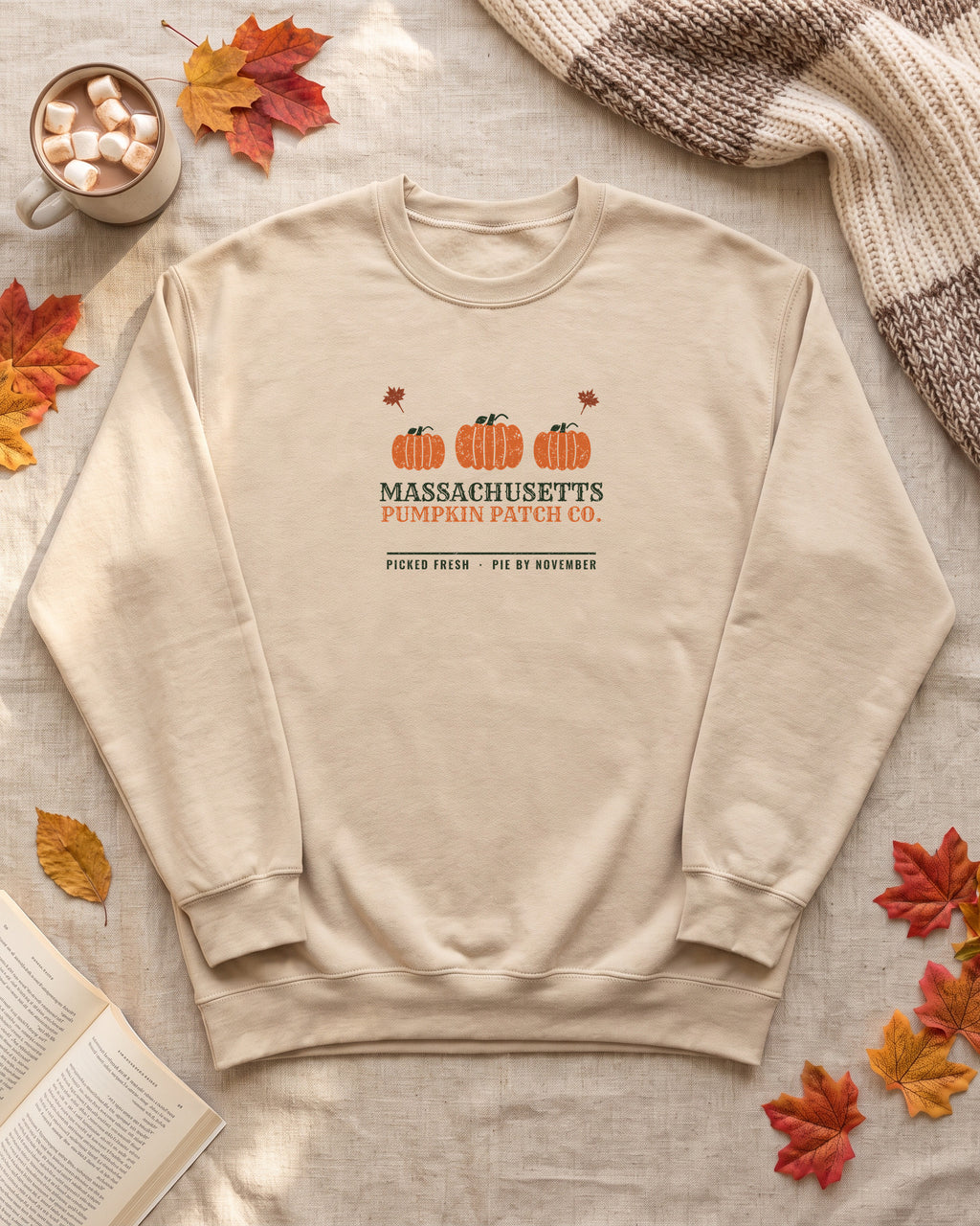 Massachusetts Pumpkin Patch Co. Retro Crewneck Sweatshirt (photo)