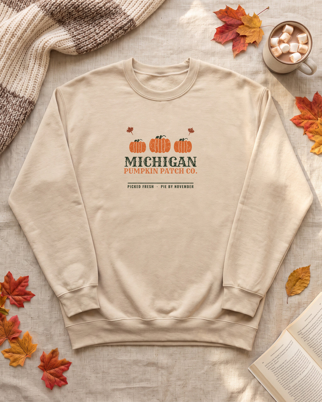 Michigan Pumpkin Patch Co. Retro Crewneck Sweatshirt (photo)