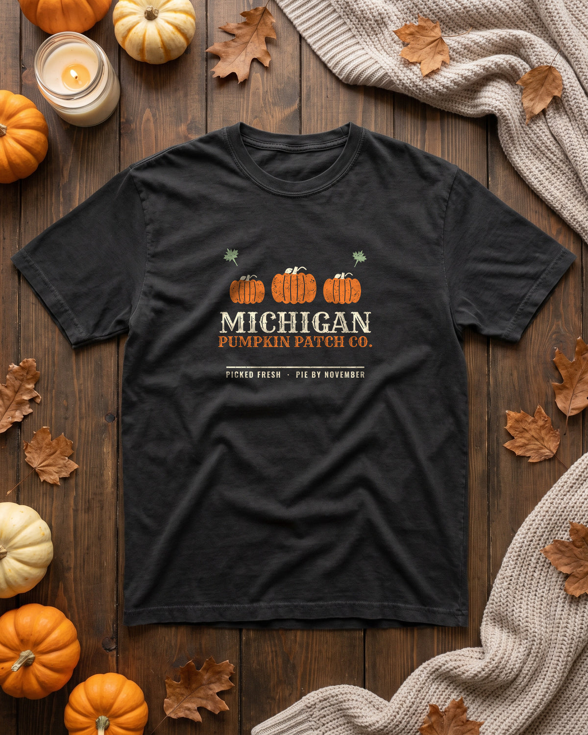 Michigan Pumpkin Patch Co. Retro T-Shirt (photo)