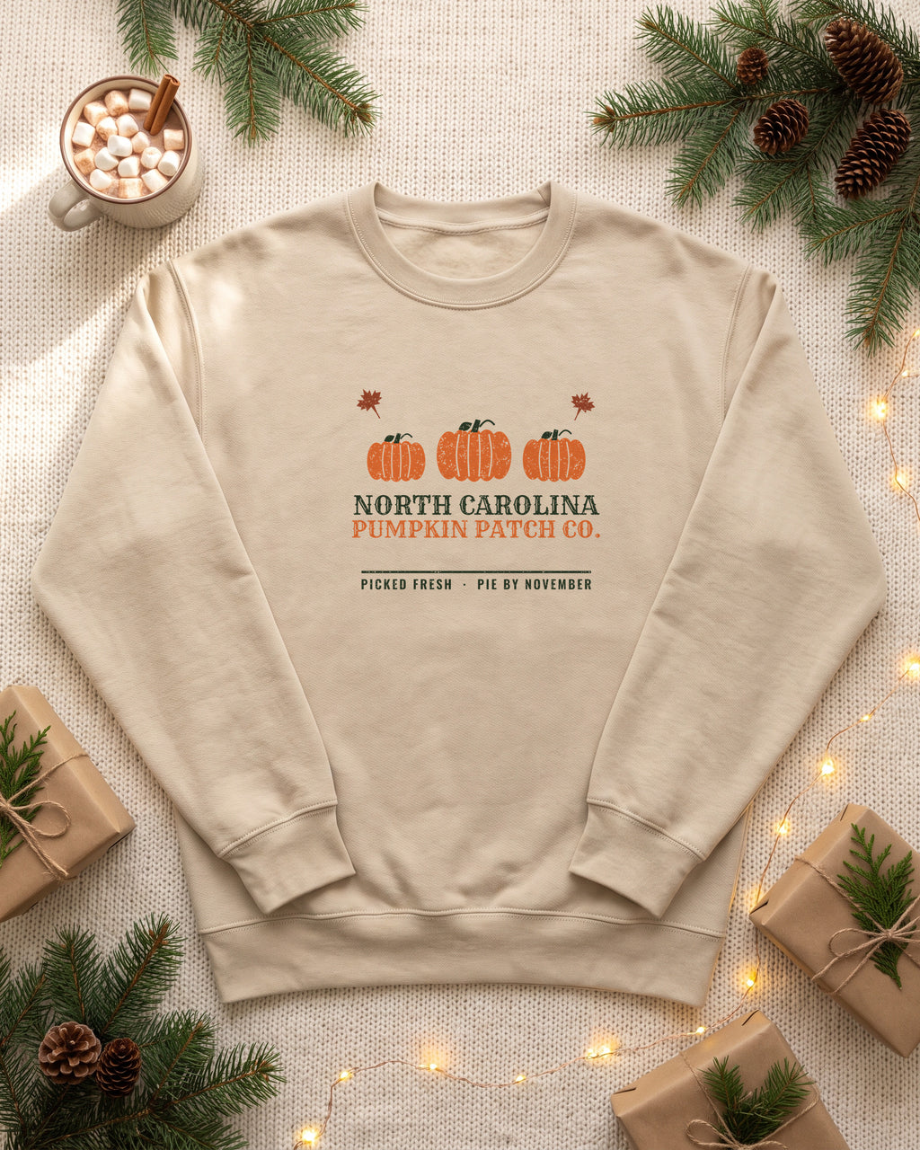 North Carolina Pumpkin Patch Co. Retro Crewneck Sweatshirt (photo)