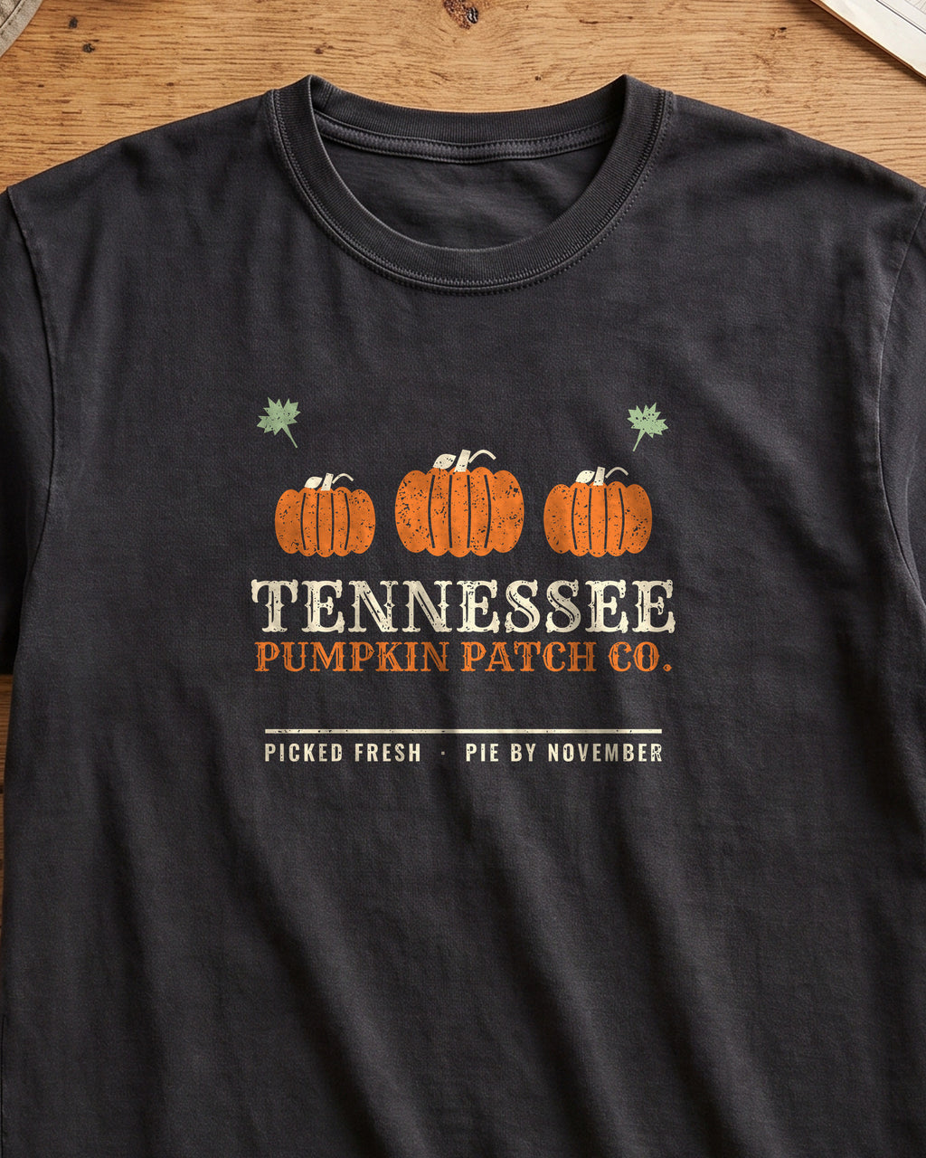 Tennessee Pumpkin Patch Co. Retro T-Shirt (close-up)