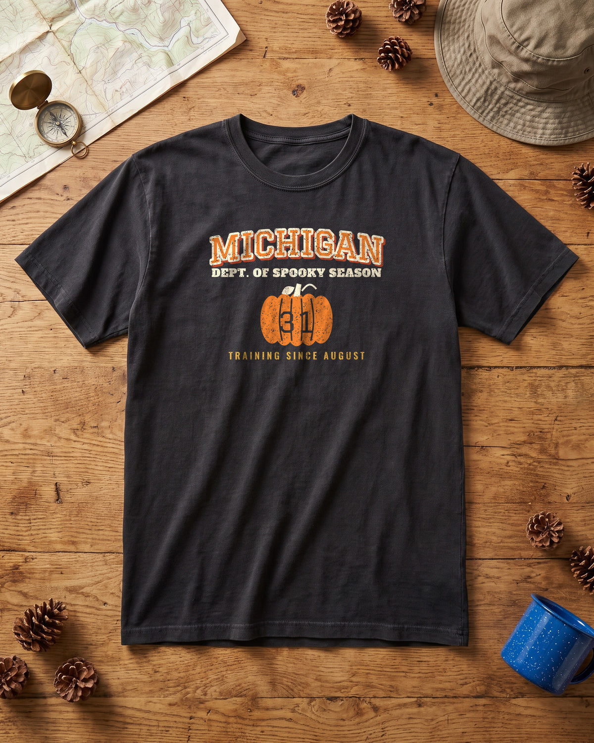 Michigan Dept. of Spooky Season Varsity T-Shirt (photo)