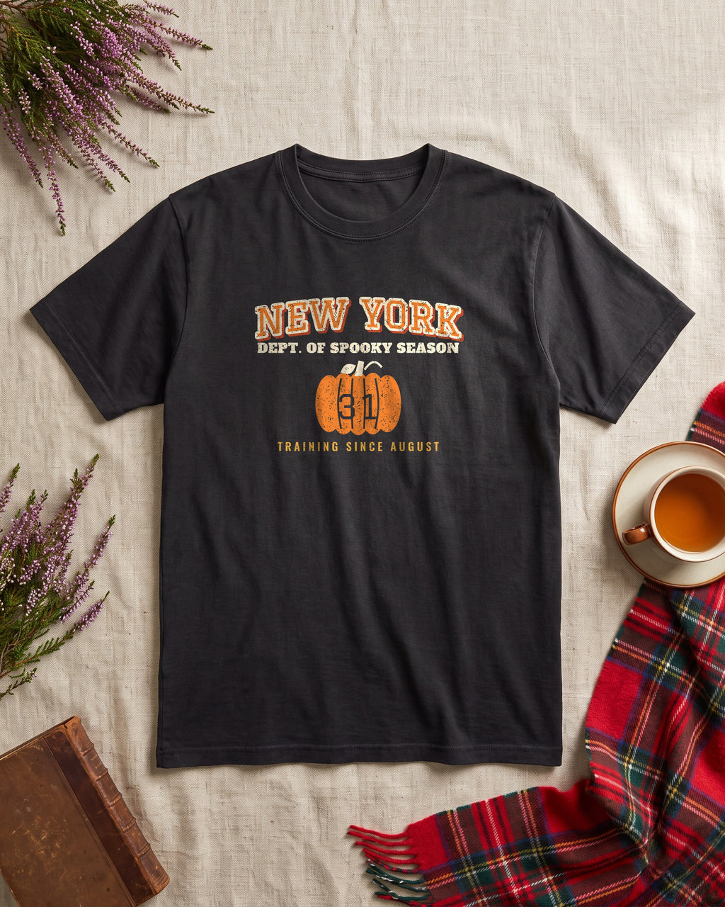New York Dept. of Spooky Season Varsity T-Shirt (photo)